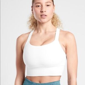 NWT Athleta A-C Warrior Longline Bra White Large